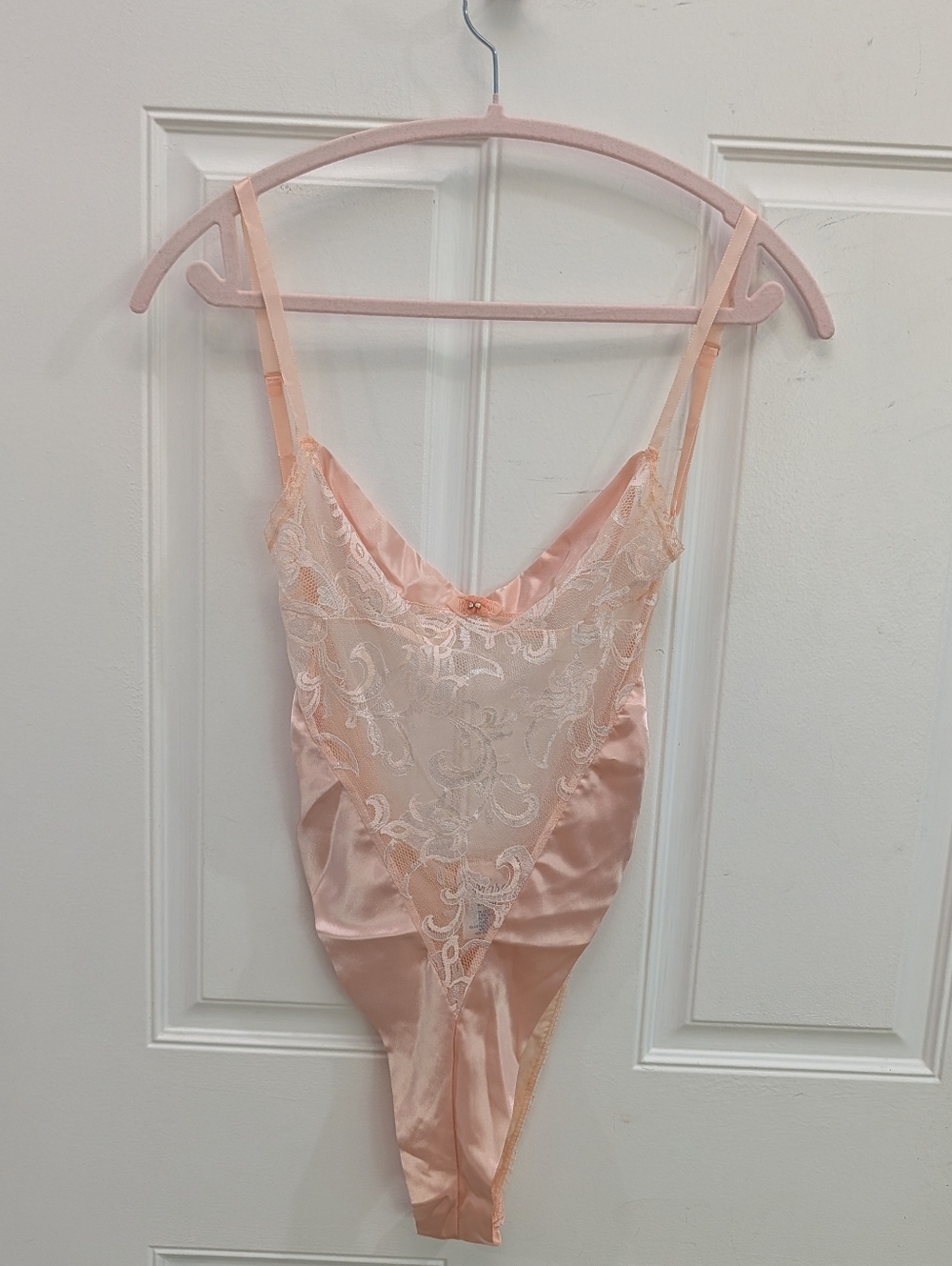 Vintage Mara Intimates Sheer Lace Teddy Bodysuit